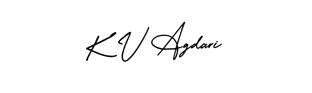 Make a beautiful signature design for name K V Agdari. With this signature (AmerikaSignatureDemo-Regular) style, you can create a handwritten signature for free. K V Agdari signature style 3 images and pictures png