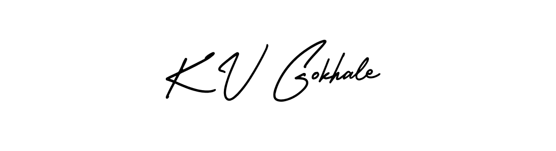 Use a signature maker to create a handwritten signature online. With this signature software, you can design (AmerikaSignatureDemo-Regular) your own signature for name K V Gokhale. K V Gokhale signature style 3 images and pictures png