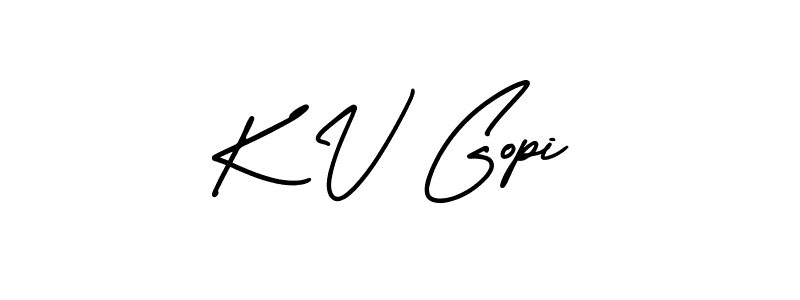 Make a beautiful signature design for name K V Gopi. With this signature (AmerikaSignatureDemo-Regular) style, you can create a handwritten signature for free. K V Gopi signature style 3 images and pictures png