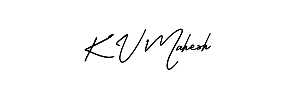 How to make K V Mahesh name signature. Use AmerikaSignatureDemo-Regular style for creating short signs online. This is the latest handwritten sign. K V Mahesh signature style 3 images and pictures png