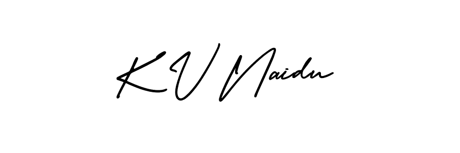 Design your own signature with our free online signature maker. With this signature software, you can create a handwritten (AmerikaSignatureDemo-Regular) signature for name K V Naidu. K V Naidu signature style 3 images and pictures png