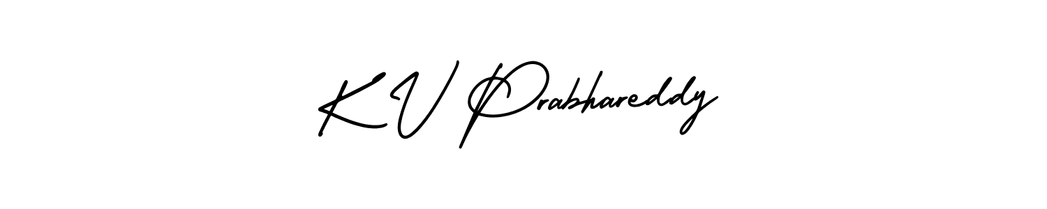 How to make K V Prabhareddy name signature. Use AmerikaSignatureDemo-Regular style for creating short signs online. This is the latest handwritten sign. K V Prabhareddy signature style 3 images and pictures png