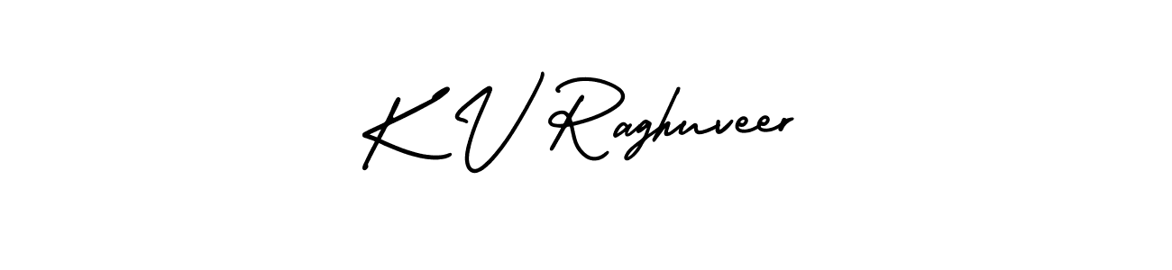 This is the best signature style for the K V Raghuveer name. Also you like these signature font (AmerikaSignatureDemo-Regular). Mix name signature. K V Raghuveer signature style 3 images and pictures png