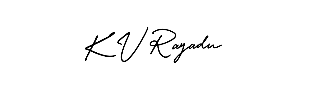 How to make K V Rayadu signature? AmerikaSignatureDemo-Regular is a professional autograph style. Create handwritten signature for K V Rayadu name. K V Rayadu signature style 3 images and pictures png