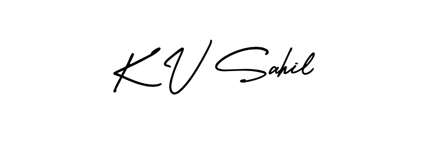 Make a short K V Sahil signature style. Manage your documents anywhere anytime using AmerikaSignatureDemo-Regular. Create and add eSignatures, submit forms, share and send files easily. K V Sahil signature style 3 images and pictures png