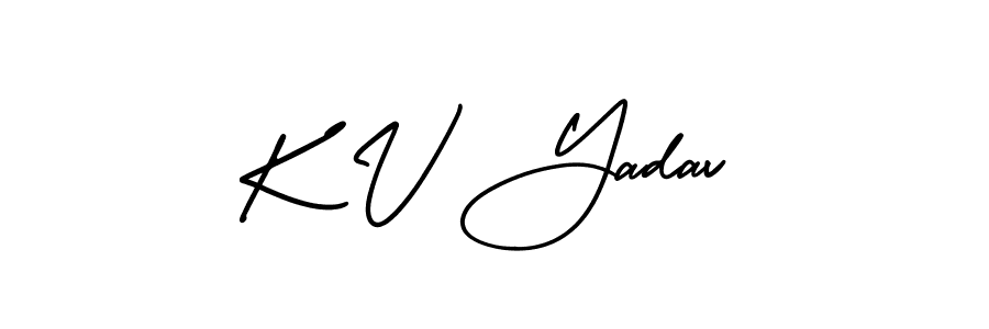 Similarly AmerikaSignatureDemo-Regular is the best handwritten signature design. Signature creator online .You can use it as an online autograph creator for name K V Yadav. K V Yadav signature style 3 images and pictures png