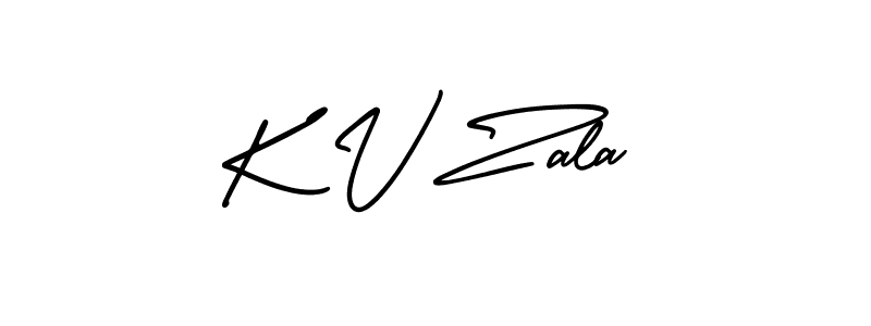 Make a beautiful signature design for name K V Zala. Use this online signature maker to create a handwritten signature for free. K V Zala signature style 3 images and pictures png