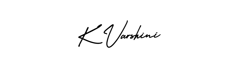 This is the best signature style for the K Varshini name. Also you like these signature font (AmerikaSignatureDemo-Regular). Mix name signature. K Varshini signature style 3 images and pictures png