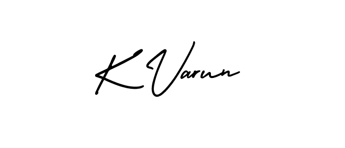 Create a beautiful signature design for name K Varun. With this signature (AmerikaSignatureDemo-Regular) fonts, you can make a handwritten signature for free. K Varun signature style 3 images and pictures png