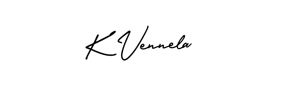 Design your own signature with our free online signature maker. With this signature software, you can create a handwritten (AmerikaSignatureDemo-Regular) signature for name K Vennela. K Vennela signature style 3 images and pictures png