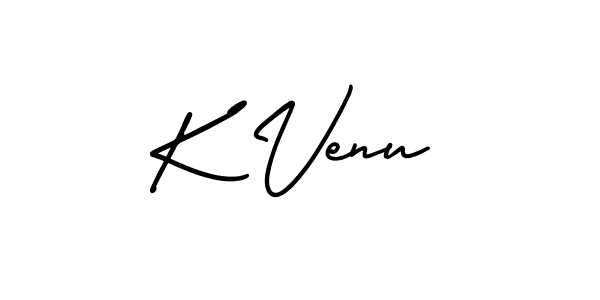 Make a beautiful signature design for name K Venu. With this signature (AmerikaSignatureDemo-Regular) style, you can create a handwritten signature for free. K Venu signature style 3 images and pictures png