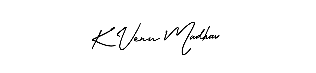 This is the best signature style for the K Venu Madhav name. Also you like these signature font (AmerikaSignatureDemo-Regular). Mix name signature. K Venu Madhav signature style 3 images and pictures png