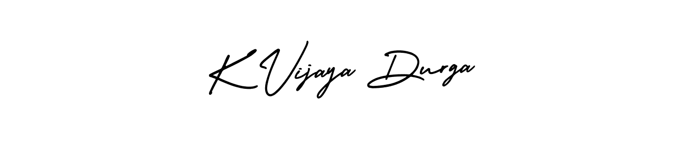The best way (AmerikaSignatureDemo-Regular) to make a short signature is to pick only two or three words in your name. The name K Vijaya Durga include a total of six letters. For converting this name. K Vijaya Durga signature style 3 images and pictures png