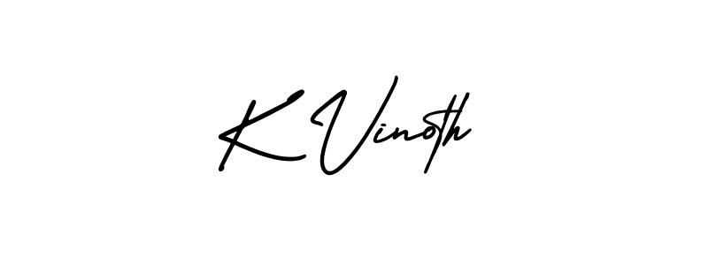 This is the best signature style for the K Vinoth name. Also you like these signature font (AmerikaSignatureDemo-Regular). Mix name signature. K Vinoth signature style 3 images and pictures png