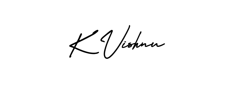 Create a beautiful signature design for name K Vishnu. With this signature (AmerikaSignatureDemo-Regular) fonts, you can make a handwritten signature for free. K Vishnu signature style 3 images and pictures png