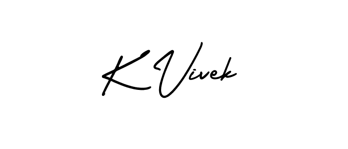 Make a beautiful signature design for name K Vivek. With this signature (AmerikaSignatureDemo-Regular) style, you can create a handwritten signature for free. K Vivek signature style 3 images and pictures png