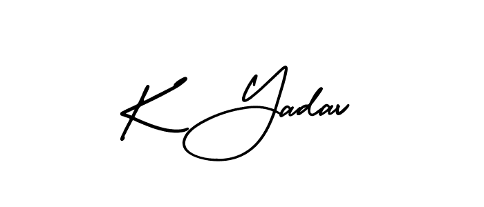 Also You can easily find your signature by using the search form. We will create K Yadav name handwritten signature images for you free of cost using AmerikaSignatureDemo-Regular sign style. K Yadav signature style 3 images and pictures png