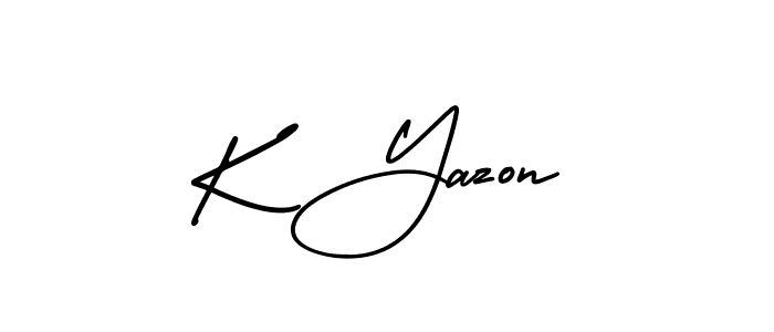 K Yazon stylish signature style. Best Handwritten Sign (AmerikaSignatureDemo-Regular) for my name. Handwritten Signature Collection Ideas for my name K Yazon. K Yazon signature style 3 images and pictures png