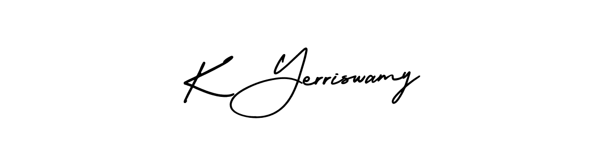 Also You can easily find your signature by using the search form. We will create K Yerriswamy name handwritten signature images for you free of cost using AmerikaSignatureDemo-Regular sign style. K Yerriswamy signature style 3 images and pictures png