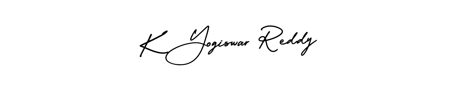 How to make K Yogiswar Reddy name signature. Use AmerikaSignatureDemo-Regular style for creating short signs online. This is the latest handwritten sign. K Yogiswar Reddy signature style 3 images and pictures png