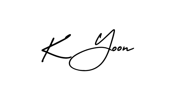 Make a beautiful signature design for name K Yoon. With this signature (AmerikaSignatureDemo-Regular) style, you can create a handwritten signature for free. K Yoon signature style 3 images and pictures png