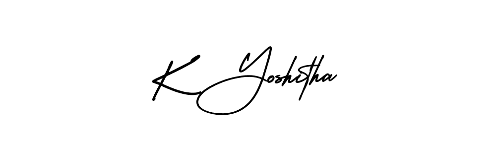 Similarly AmerikaSignatureDemo-Regular is the best handwritten signature design. Signature creator online .You can use it as an online autograph creator for name K Yoshitha. K Yoshitha signature style 3 images and pictures png