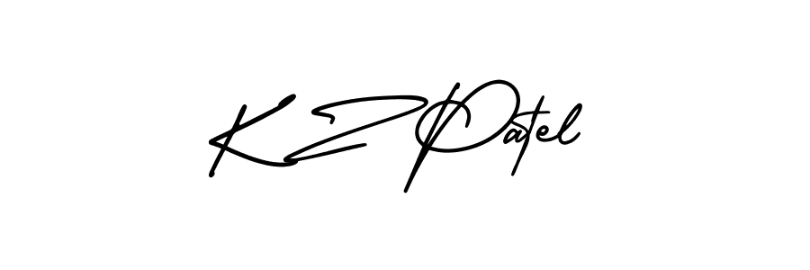 K Z Patel stylish signature style. Best Handwritten Sign (AmerikaSignatureDemo-Regular) for my name. Handwritten Signature Collection Ideas for my name K Z Patel. K Z Patel signature style 3 images and pictures png