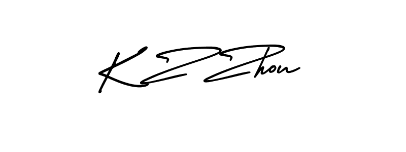 K Z Zhou stylish signature style. Best Handwritten Sign (AmerikaSignatureDemo-Regular) for my name. Handwritten Signature Collection Ideas for my name K Z Zhou. K Z Zhou signature style 3 images and pictures png