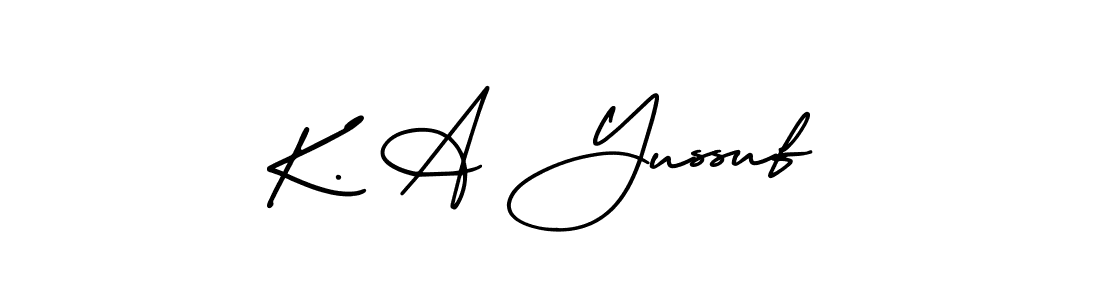 AmerikaSignatureDemo-Regular is a professional signature style that is perfect for those who want to add a touch of class to their signature. It is also a great choice for those who want to make their signature more unique. Get K. A Yussuf name to fancy signature for free. K. A Yussuf signature style 3 images and pictures png