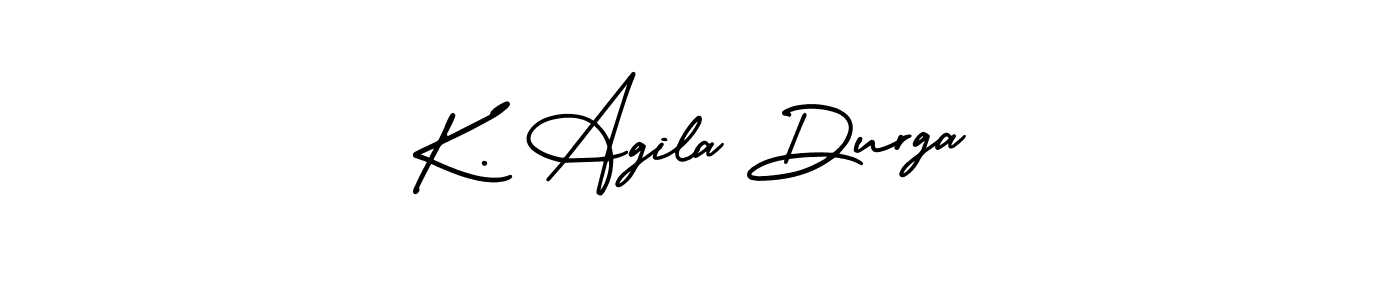 Use a signature maker to create a handwritten signature online. With this signature software, you can design (AmerikaSignatureDemo-Regular) your own signature for name K. Agila Durga. K. Agila Durga signature style 3 images and pictures png