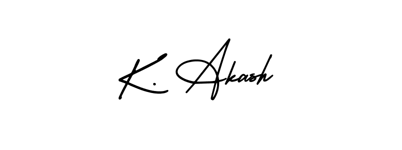 The best way (AmerikaSignatureDemo-Regular) to make a short signature is to pick only two or three words in your name. The name K. Akash include a total of six letters. For converting this name. K. Akash signature style 3 images and pictures png