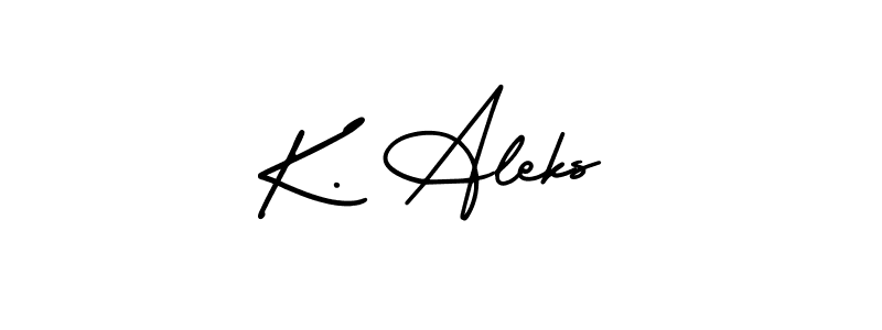 AmerikaSignatureDemo-Regular is a professional signature style that is perfect for those who want to add a touch of class to their signature. It is also a great choice for those who want to make their signature more unique. Get K. Aleks name to fancy signature for free. K. Aleks signature style 3 images and pictures png