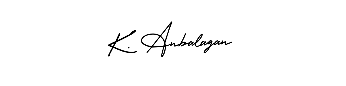 You should practise on your own different ways (AmerikaSignatureDemo-Regular) to write your name (K. Anbalagan) in signature. don't let someone else do it for you. K. Anbalagan signature style 3 images and pictures png