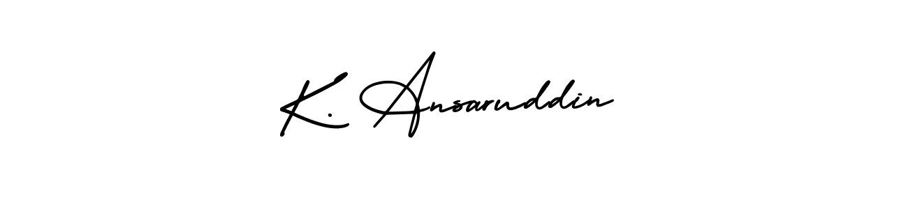 Make a beautiful signature design for name K. Ansaruddin. With this signature (AmerikaSignatureDemo-Regular) style, you can create a handwritten signature for free. K. Ansaruddin signature style 3 images and pictures png