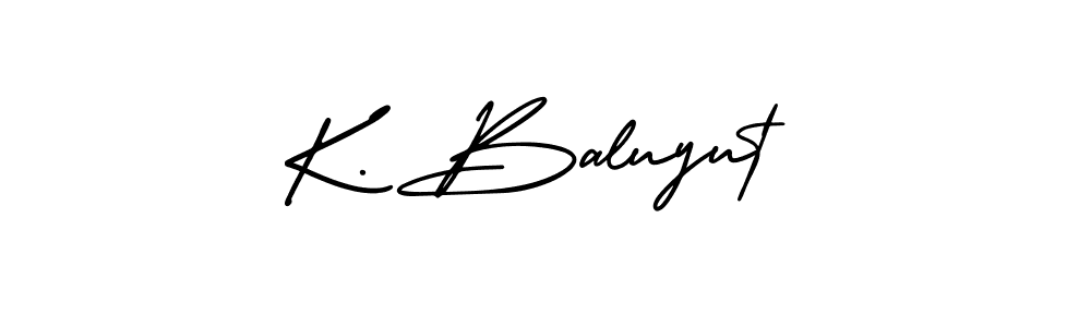 AmerikaSignatureDemo-Regular is a professional signature style that is perfect for those who want to add a touch of class to their signature. It is also a great choice for those who want to make their signature more unique. Get K. Baluyut name to fancy signature for free. K. Baluyut signature style 3 images and pictures png