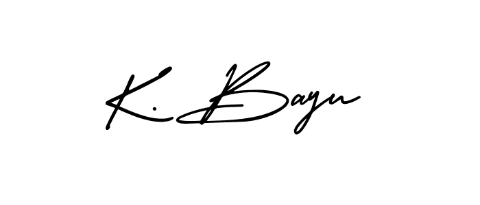 This is the best signature style for the K. Bayu name. Also you like these signature font (AmerikaSignatureDemo-Regular). Mix name signature. K. Bayu signature style 3 images and pictures png