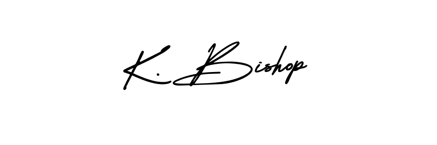 How to make K. Bishop name signature. Use AmerikaSignatureDemo-Regular style for creating short signs online. This is the latest handwritten sign. K. Bishop signature style 3 images and pictures png