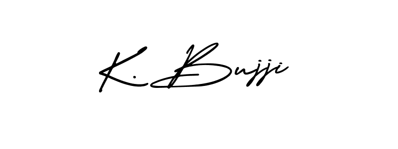 How to make K. Bujji name signature. Use AmerikaSignatureDemo-Regular style for creating short signs online. This is the latest handwritten sign. K. Bujji signature style 3 images and pictures png