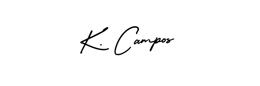 The best way (AmerikaSignatureDemo-Regular) to make a short signature is to pick only two or three words in your name. The name K. Campos include a total of six letters. For converting this name. K. Campos signature style 3 images and pictures png