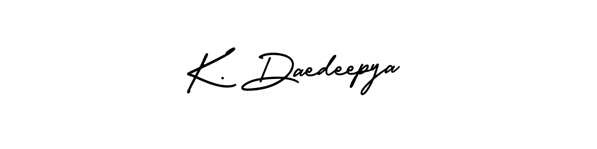 Make a short K. Daedeepya signature style. Manage your documents anywhere anytime using AmerikaSignatureDemo-Regular. Create and add eSignatures, submit forms, share and send files easily. K. Daedeepya signature style 3 images and pictures png