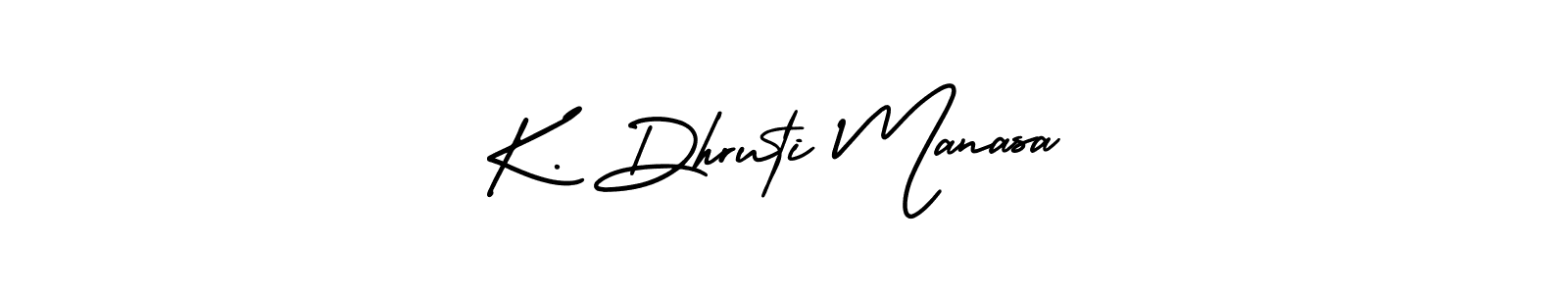 Also You can easily find your signature by using the search form. We will create K. Dhruti Manasa name handwritten signature images for you free of cost using AmerikaSignatureDemo-Regular sign style. K. Dhruti Manasa signature style 3 images and pictures png