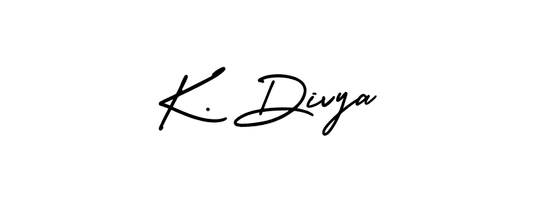 How to make K. Divya name signature. Use AmerikaSignatureDemo-Regular style for creating short signs online. This is the latest handwritten sign. K. Divya signature style 3 images and pictures png