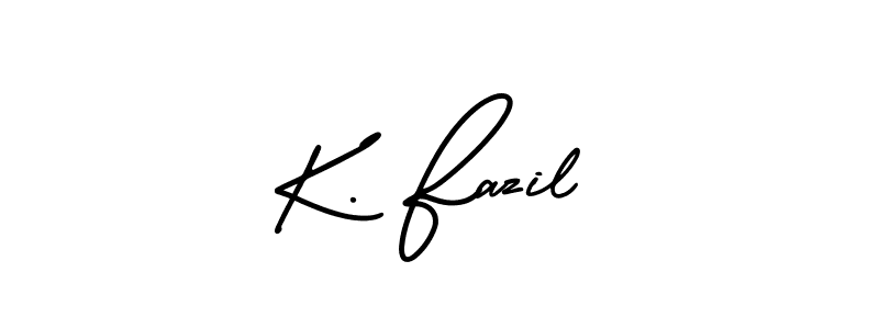if you are searching for the best signature style for your name K. Fazil. so please give up your signature search. here we have designed multiple signature styles  using AmerikaSignatureDemo-Regular. K. Fazil signature style 3 images and pictures png