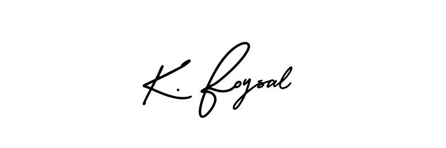 K. Foysal stylish signature style. Best Handwritten Sign (AmerikaSignatureDemo-Regular) for my name. Handwritten Signature Collection Ideas for my name K. Foysal. K. Foysal signature style 3 images and pictures png