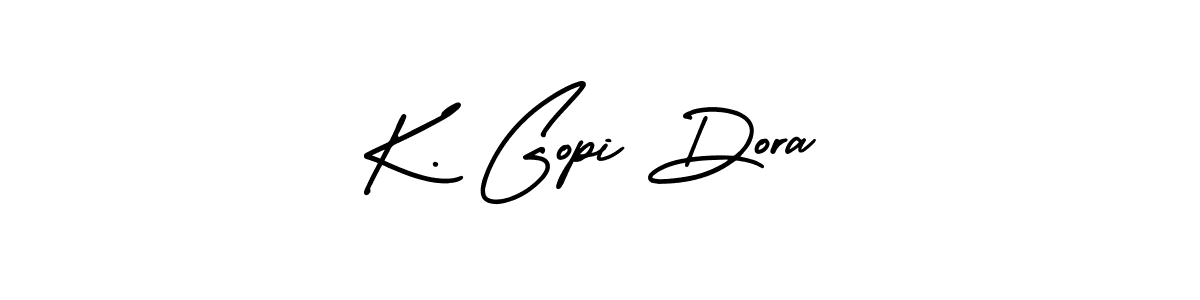 This is the best signature style for the K. Gopi Dora name. Also you like these signature font (AmerikaSignatureDemo-Regular). Mix name signature. K. Gopi Dora signature style 3 images and pictures png
