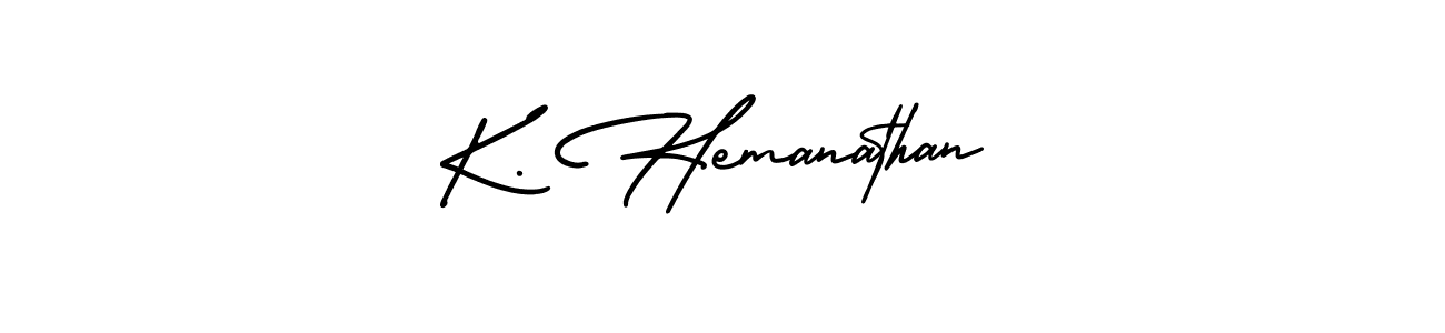 How to make K. Hemanathan name signature. Use AmerikaSignatureDemo-Regular style for creating short signs online. This is the latest handwritten sign. K. Hemanathan signature style 3 images and pictures png