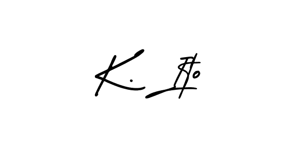 Similarly AmerikaSignatureDemo-Regular is the best handwritten signature design. Signature creator online .You can use it as an online autograph creator for name K. Ito. K. Ito signature style 3 images and pictures png
