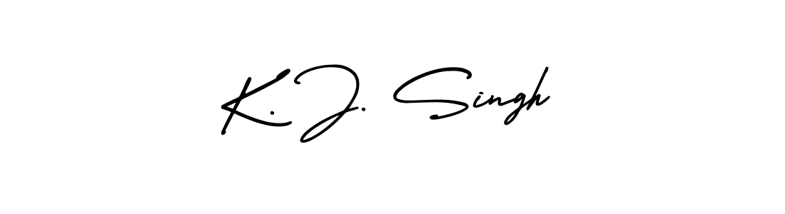 How to make K. J. Singh name signature. Use AmerikaSignatureDemo-Regular style for creating short signs online. This is the latest handwritten sign. K. J. Singh signature style 3 images and pictures png