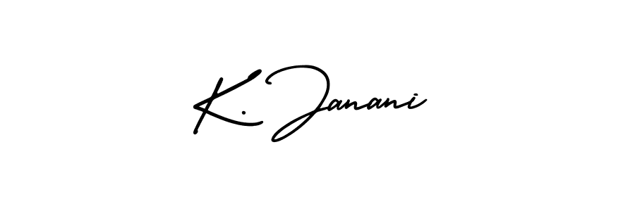 How to make K. Janani name signature. Use AmerikaSignatureDemo-Regular style for creating short signs online. This is the latest handwritten sign. K. Janani signature style 3 images and pictures png