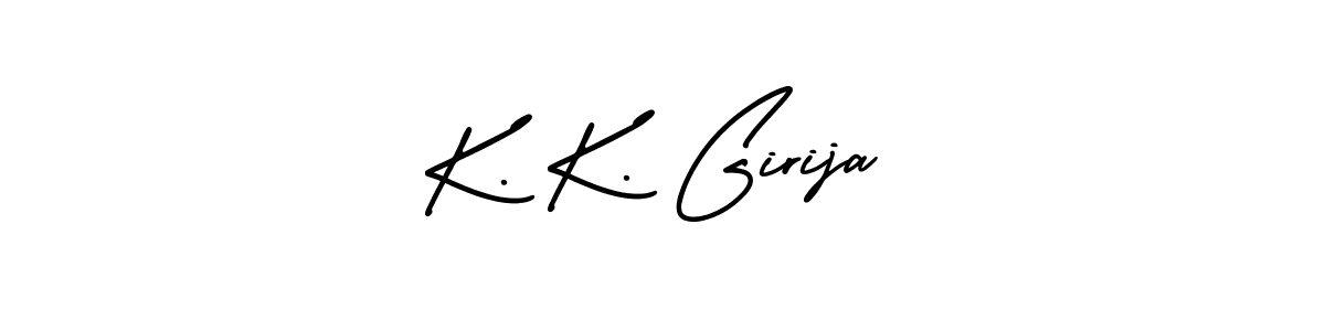 Use a signature maker to create a handwritten signature online. With this signature software, you can design (AmerikaSignatureDemo-Regular) your own signature for name K. K. Girija. K. K. Girija signature style 3 images and pictures png